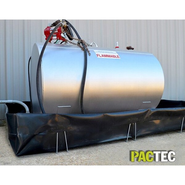 Pactec Secondary Containment Berm w/Removable Brackets, 6x6x12, 40 mil - PT6612