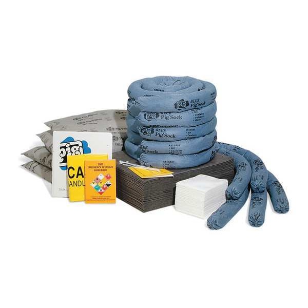 Pig Spill Kit Refill, 30 gal Volume Absorbed per Kit, Not Applicable Capacity, Box, Blue/Gray, 122 - RFL272