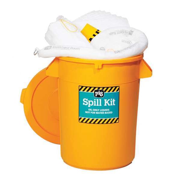 Pig Spill Kit, 21 gal Volume Absorbed per Kit, 32 gal Capacity, Can, Yellow, 46 - KIT4400