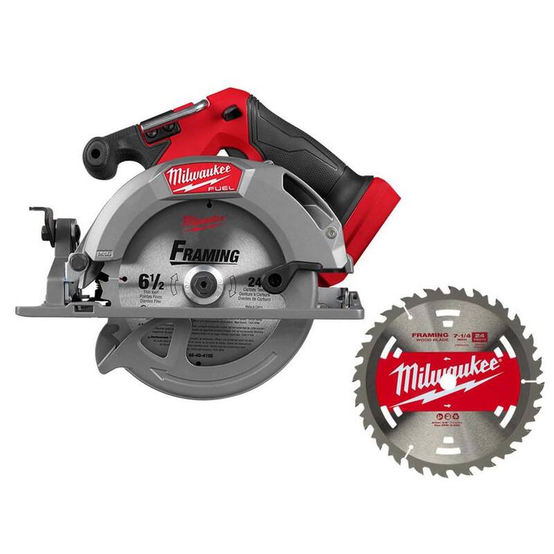 Si traducimos el texto sin la marca del producto, sería:

Sierra circular inalámbrica Milwaukee M18 FUEL de 18V de ion de litio sin escobillas de 6-1/2 in (herramienta solamente) con hoja de carburo de 24 dientes para estructuras - 2833-20-48-41-0710.