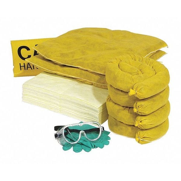Spilltech Spill Kit Refill, 17 gal Volume Absorbed per Kit, 20 gal Capacity, Box, Yellow, 47 - RSPKHZ-20
