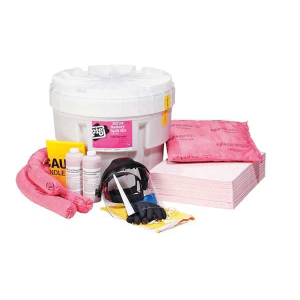 Pig Spill Kit, 13 gal Volume Absorbed per Kit, 20 gal Capacity, Drum, White, 64 - KIT352