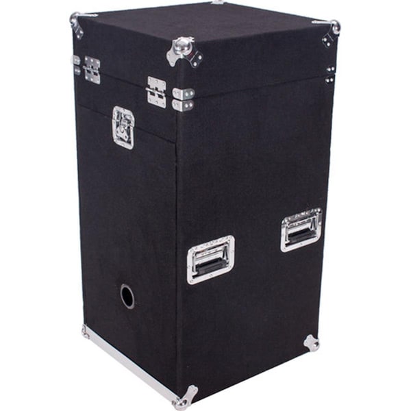 Garner Products LED Flight Road Carpet Case with 10 RU Slant Top & 16RU Bottom with 3 Casters Plate - TBHMC1016WE