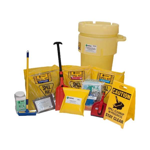 Enpac Spill Kit, 39 gal Volume Absorbed per Kit, 50 gal Capacity, Drum, Yellow, 14 - 13-WSHT50