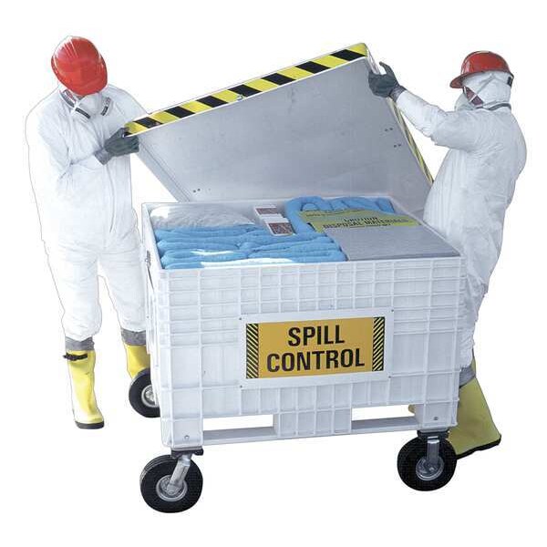 Spilfyter Large Spill Cart, 146 gal Volume Absorbed per Kit, 170 gal Capacity, Cart, White, 372 - 350170