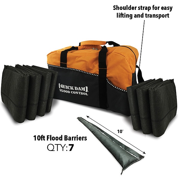 Quick Dam Water Act Flood Barriers in Bag 10ft - QDDUFF10-7