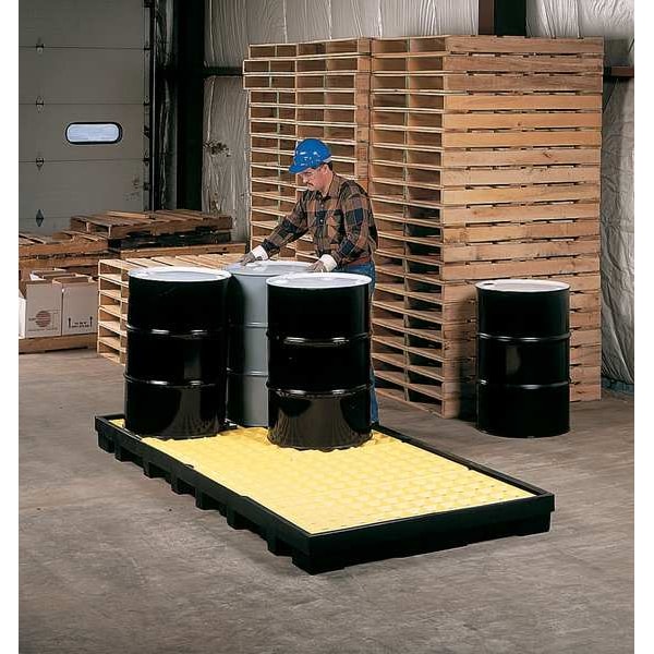 Zoro Select Spill Deck, 90 gal Spill Capacity, 8 Drums, 10,000 lb Load Capacity, Polyethylene - 1688P