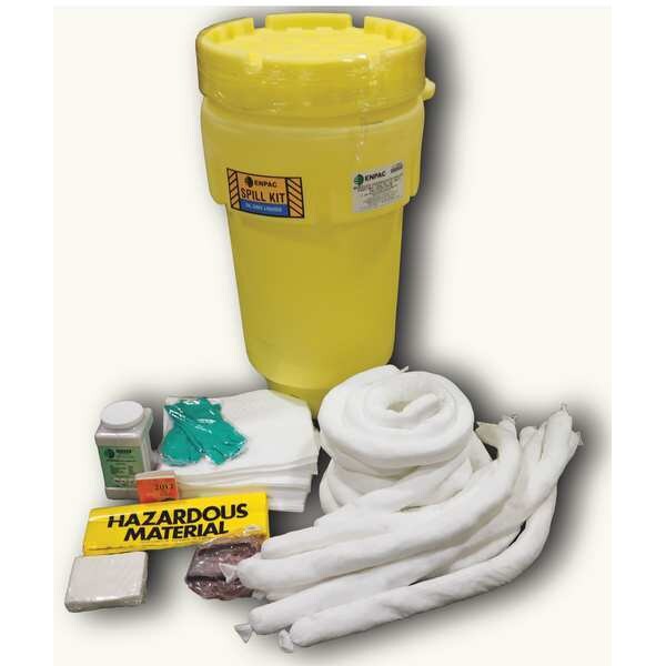 Enpac Spill Kit, 31 gal Volume Absorbed per Kit, 50 gal Capacity, Drum, Yellow, 68 - 1351-YE