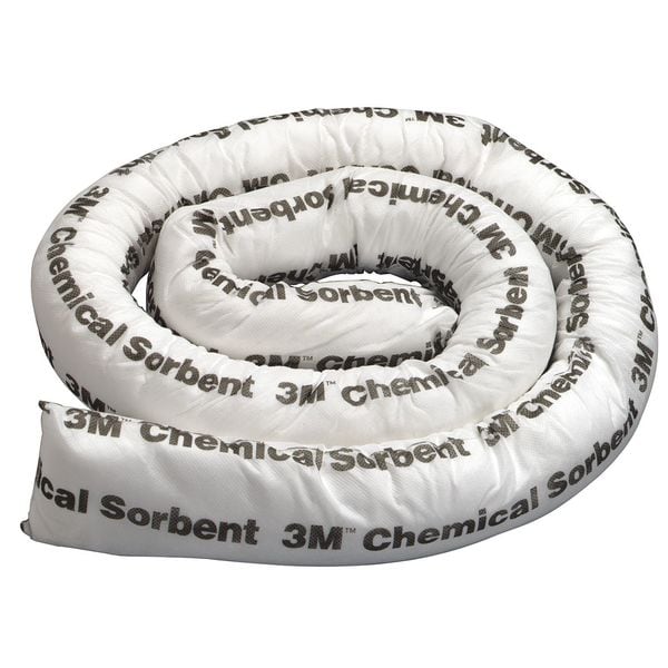 3M Absorbent Boom, Chemical, 8 ft. L, PK6 - P-208