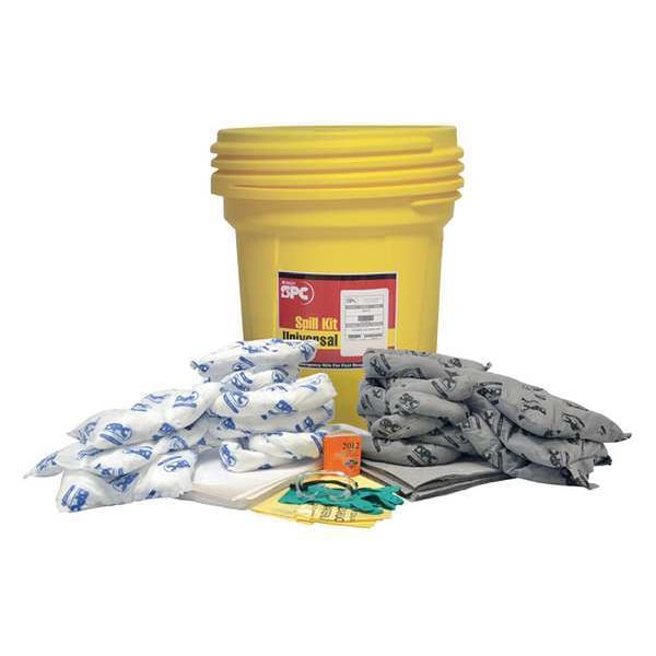 Brady Spill Kit, 30 gal Volume Absorbed per Kit, 30 gal Capacity, Drum, Yellow - SKMA-30