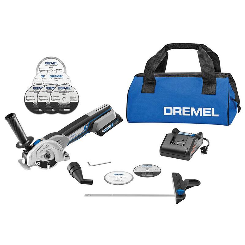 Dremel Ultra-Saw 20V Max Kit de Sierra Compacta Inalámbrica con Set de 6 Ruedas de Corte Ultra-Saw - US20V-01+US700