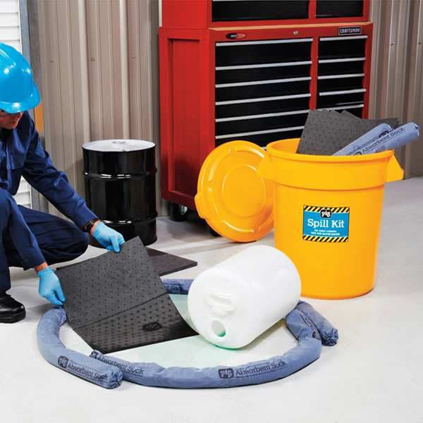 Pig Spill Kit, 12 gal Volume Absorbed per Kit, 20 gal Capacity, Can, Yellow, 35 - KIT2300