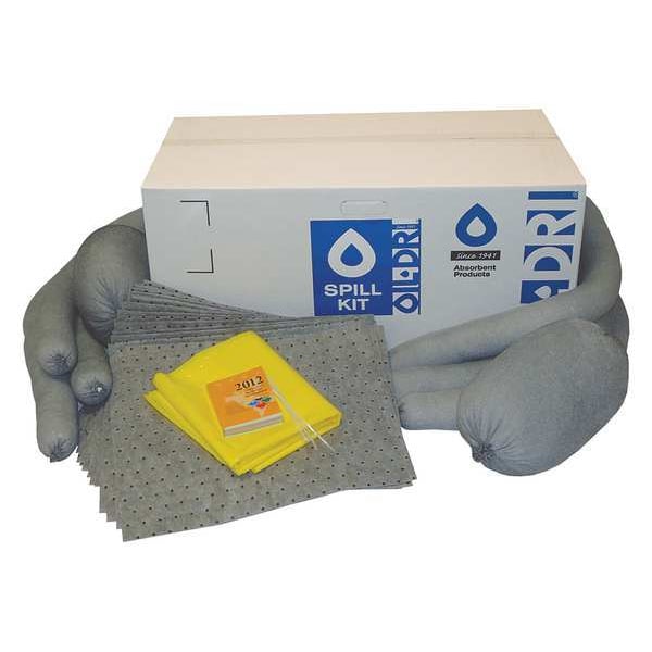 Oil-Dri Spill Kit, 17 gal Volume Absorbed per Kit, 20 gal Capacity, Box, Brown - L90410RG