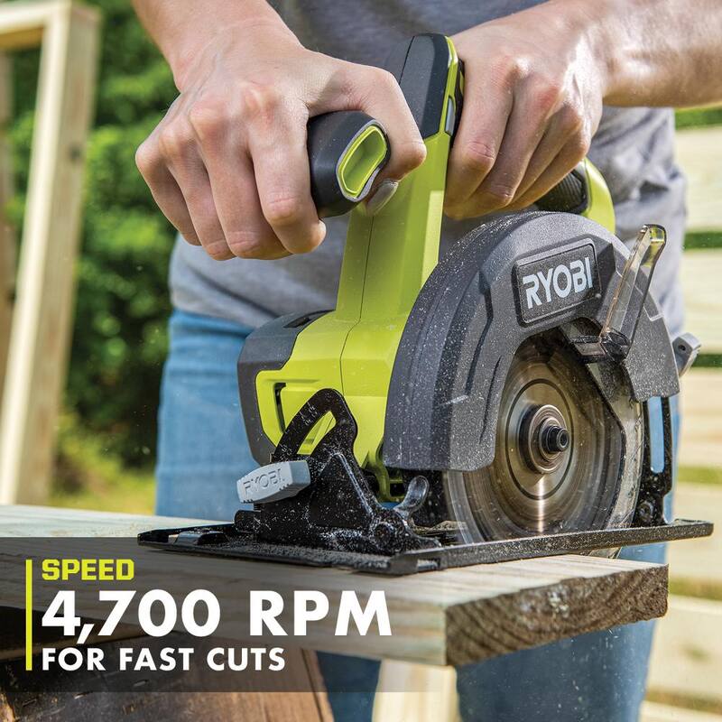 Kit de iones de litio RYOBI ONE+ 18V con baterías de 2.0 Ah y 4.0 Ah, cargador y sierra circular inalámbrica ONE+ 18V de 5-1/2 pulgadas gratis - PSK106SB-PCL500B