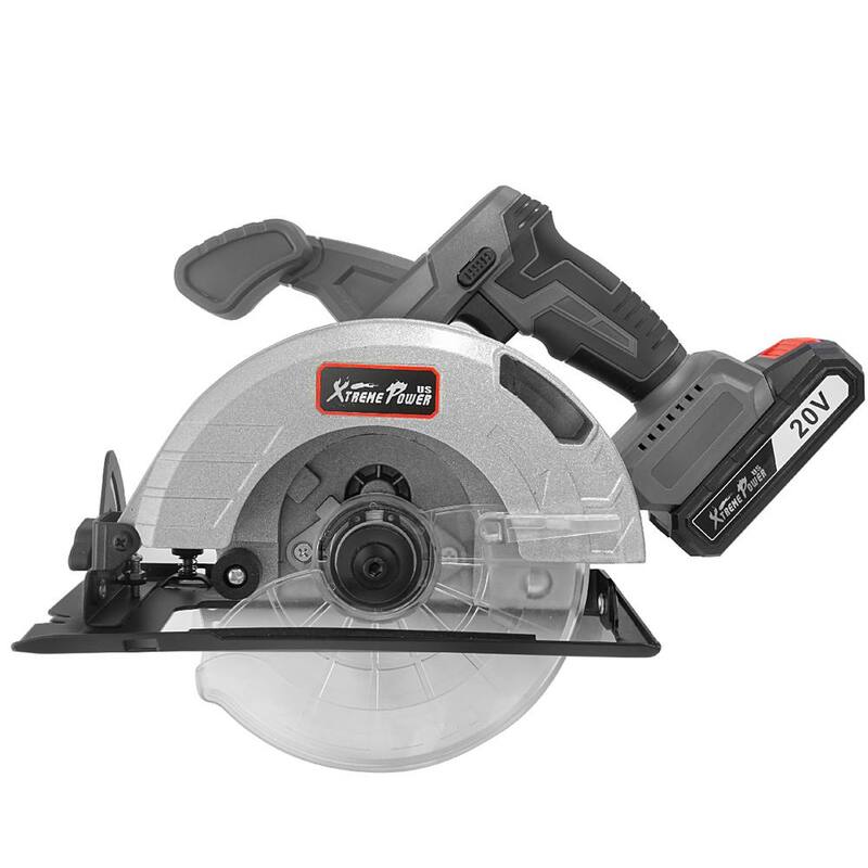 Sierra circular inalámbrica de 20 voltios Max Brushless de XtremepowerUS con batería de litio de 6.5 pulgadas, cargador y bolsa - 47514