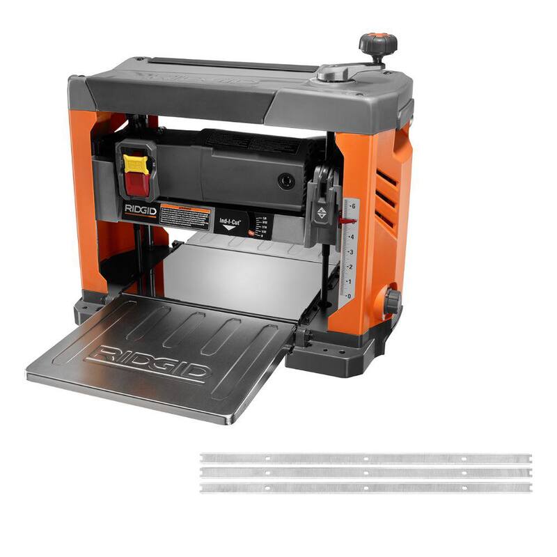 RIDGID 15 Amp Ajustador de grosor de 13 pulgadas con juego de 3 cuchillas de repuesto para ajustador de grosor de 13 pulgadas- R4331-AC20502