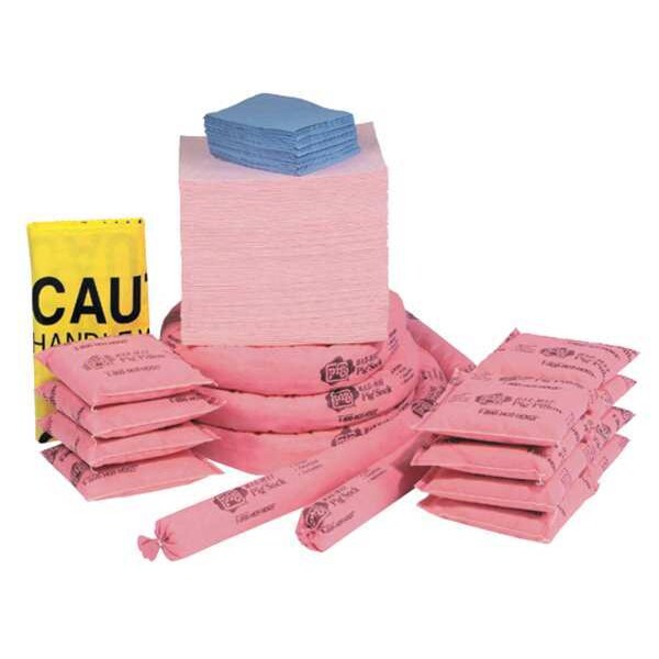 Pig Spill Kit Refill, 18 gal Volume Absorbed per Kit, Not Applicable Capacity, Box, Pink, 158 - RFL328