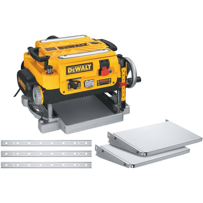 DEWALT 15 Amp 13 pulgadas cepilladora para trabajo pesado con cable, (3) cuchillas, mesas de entrada/salida y soporte móvil para cepilladora de espesores - DW735XW7350
