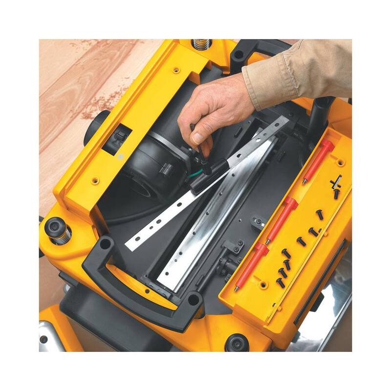 DEWALT 15 Amp 13 pulgadas cepilladora para trabajo pesado con cable, (3) cuchillas, mesas de entrada/salida y soporte móvil para cepilladora de espesores - DW735XW7350