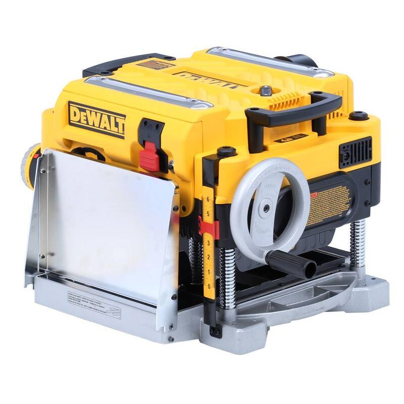 DEWALT 15 amperios con cable 13 pulgadas cepilladora de banco de trabajo de alta resistencia de 2 velocidades con (3) cuchillas, mesa de entrada y mesa de salida - DW735X