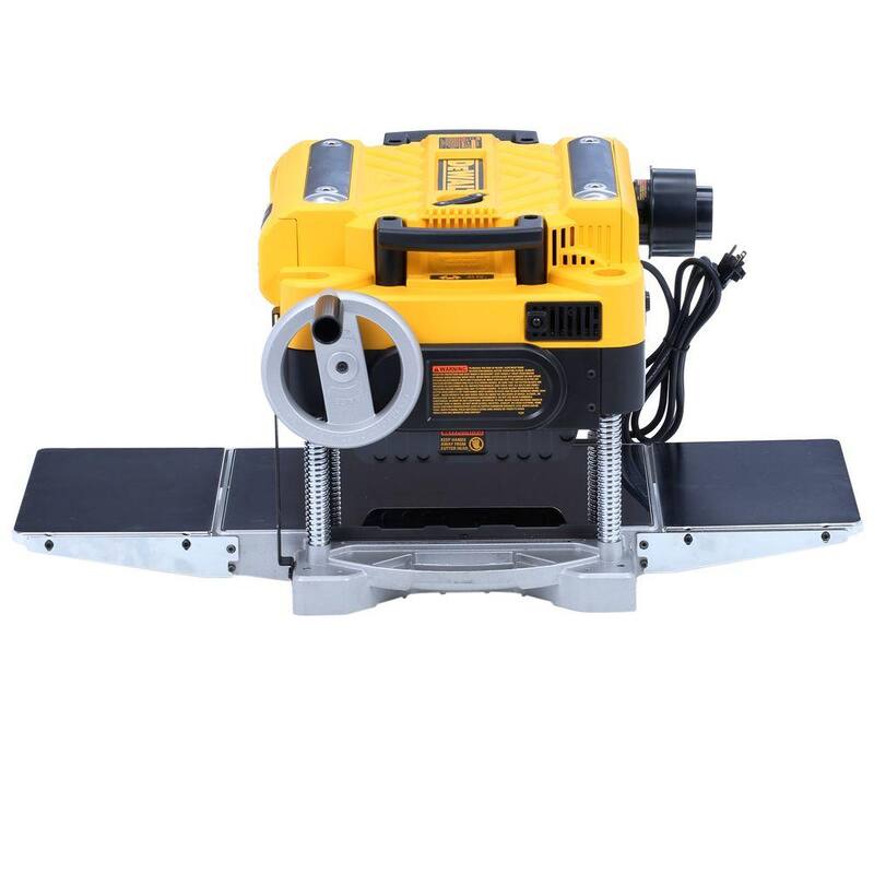 DEWALT 15 amperios con cable 13 pulgadas cepilladora de banco de trabajo de alta resistencia de 2 velocidades con (3) cuchillas, mesa de entrada y mesa de salida - DW735X