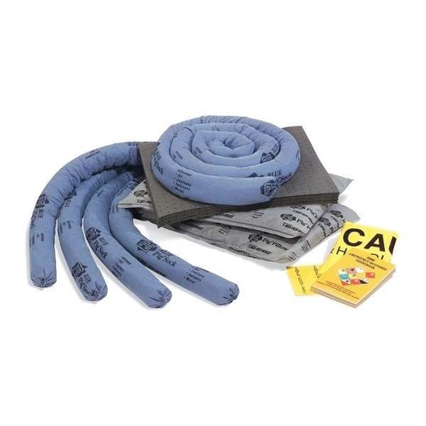 Pig Spill Kit Refill, 12 gal Volume Absorbed per Kit, Not Applicable Capacity, Box, Blue/Gray, 34 - KITR211
