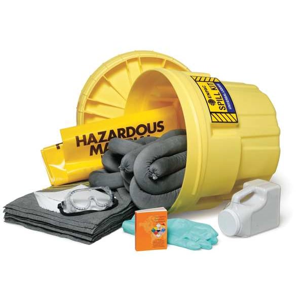Enpac Spill Kit, 11 gal Volume Absorbed per Kit, 31 gal Capacity, Drum, Yellow, 36 - 1320-YE