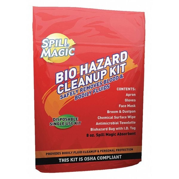 Spill Magic Blood Spill Clean Up Kit, Brown, 4" L - SM-BIOHAZARD