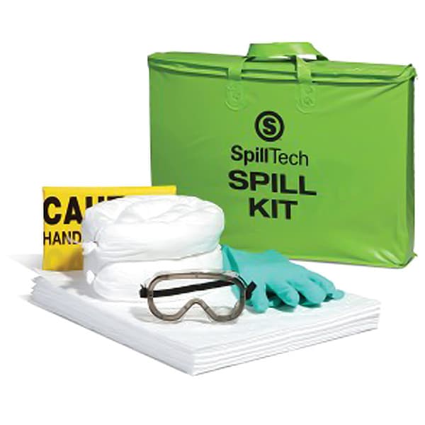 Spilltech Oil-Only Tote Spill Kit, 5 gal Volume Absorbed per Kit, Not Applicable Capacity, Drum, Green - SPKO-GTOTE