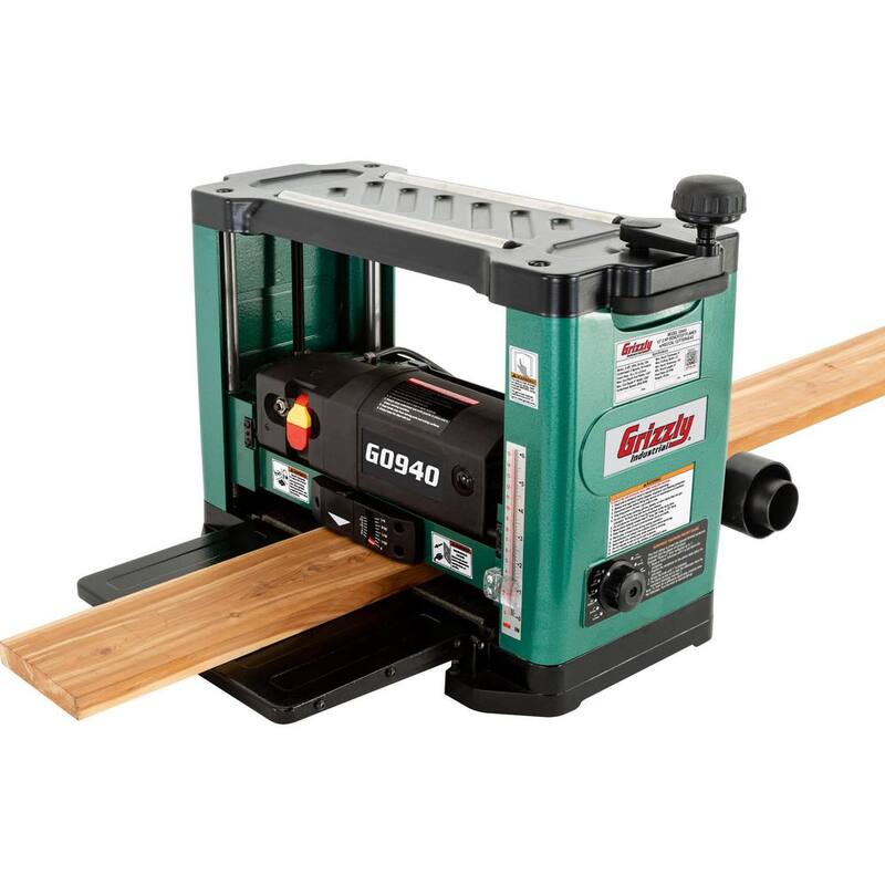 Cepilladora de banco de 13 pulgadas y 2 HP de Grizzly Industrial con cabezal cortador helicoidal - G0940