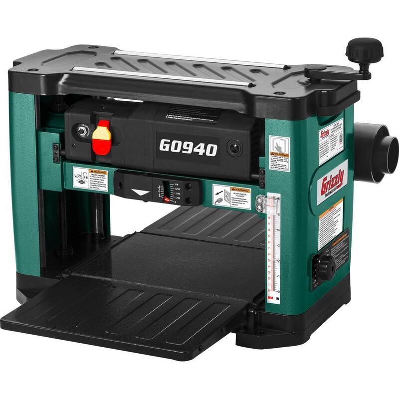 Cepilladora de banco de 13 pulgadas y 2 HP de Grizzly Industrial con cabezal cortador helicoidal - G0940