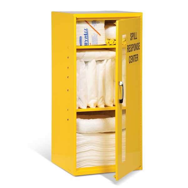 Spilltech Spill Kit, 23 gal Volume Absorbed per Kit, Not Applicable Capacity, Wall Cabinet, Yellow, 151 - SPKO-WCAB