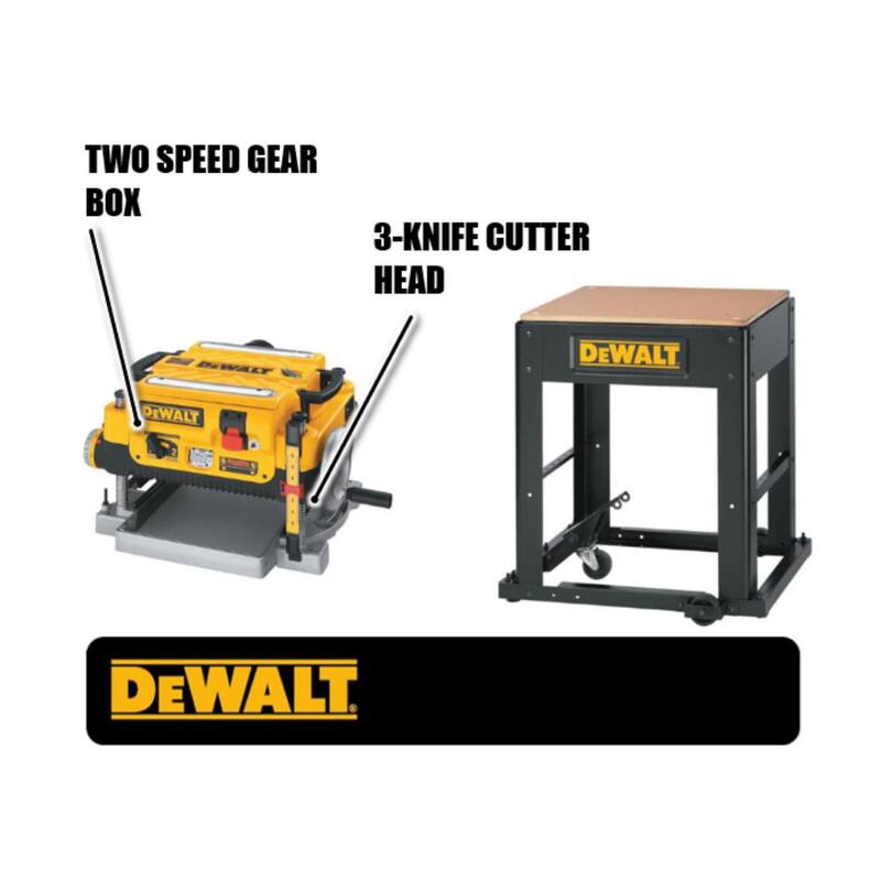 DEWALT 15 Amperios 13 pulgadas Cepilladora con cable y Base móvil para Cepilladora de Espesor - DW735W7350
