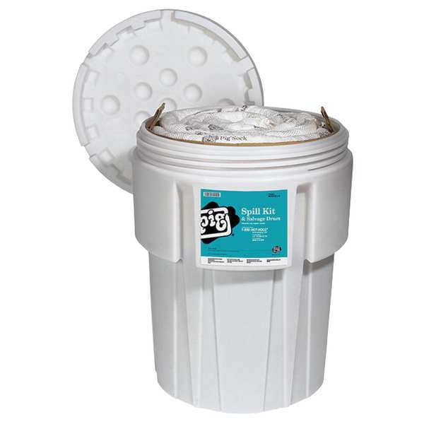 Pig Spill Kit, 52 gal Volume Absorbed per Kit, 95 gal Capacity, Drum, White, 91 - KIT402