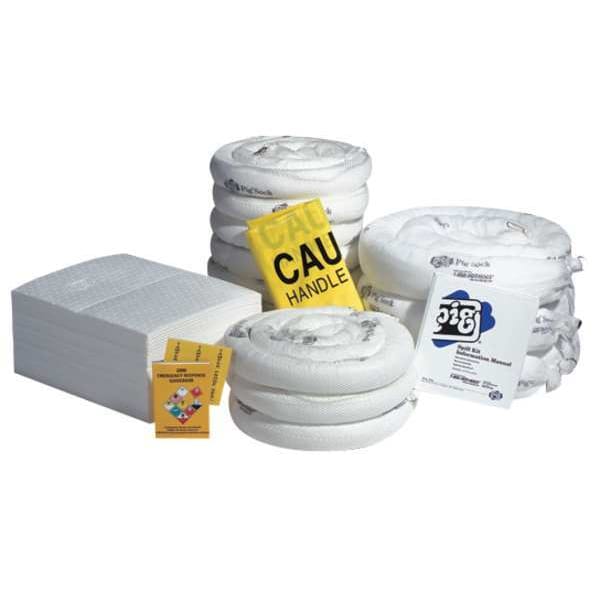 Pig Spill Kit, 52 gal Volume Absorbed per Kit, 95 gal Capacity, Drum, White, 91 - KIT402