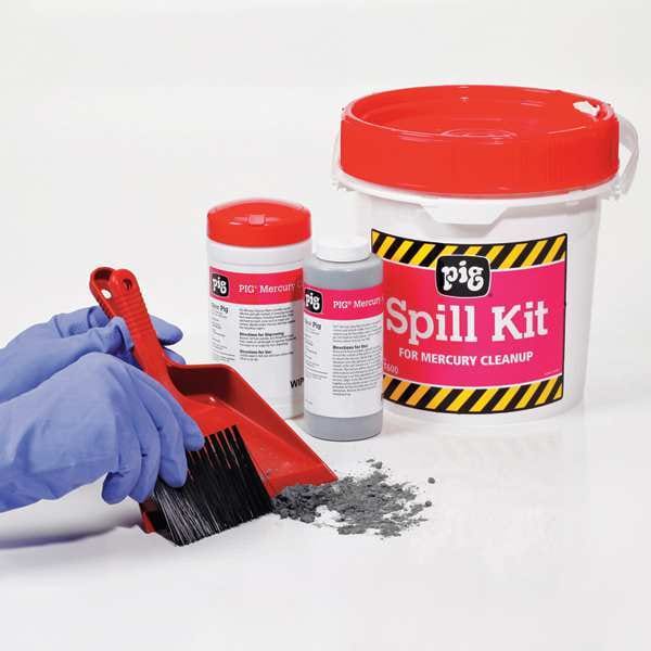 Pig Spill Kit, 35 oz Volume Absorbed per Kit, 3 1/2 gal Capacity, Bucket, White, 9 - KIT600