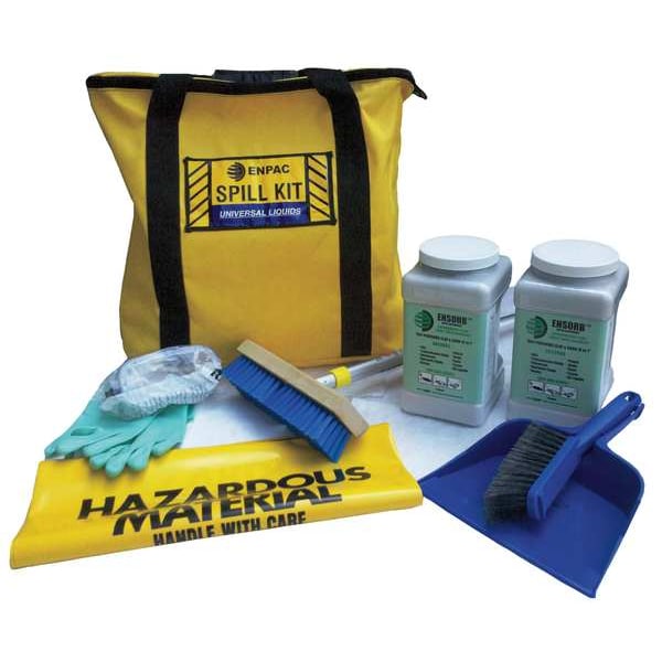 Enpac Vehicle Spill Kit, 2 gal Volume Absorbed per Kit, 6 gal Capacity, Bag, Yellow, 18 - ENP D710