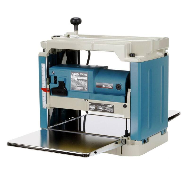 Cepilladora portátil compacta con cable de 15 amperes y 12 pulgadas de Makita, con abrazadera de cabeza automatizada Interna-Lok y juego de cuchillas - 2012NB