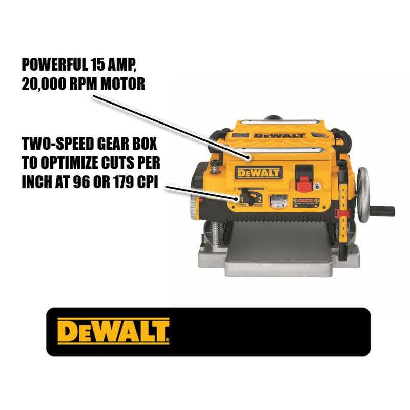 DEWALT 15 Amp Corded 13 in. Planer con Cuchillas de Repuesto para Planer de Doble Cara Tratadas Térmicamente de 13 in. (Paquete de 2) - DW735WDW7352-2