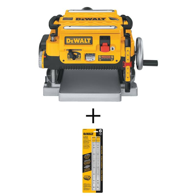 DEWALT 15 Amp Corded 13 in. Planer con Cuchillas de Repuesto para Planer de Doble Cara Tratadas Térmicamente de 13 in. (Paquete de 2) - DW735WDW7352-2
