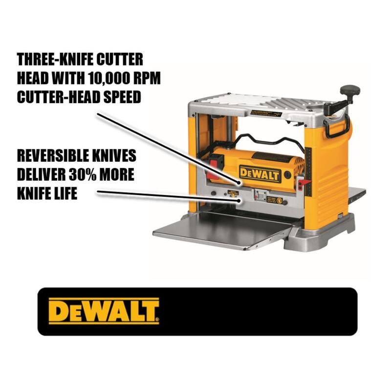 DEWALT 15 Amp de 12.5 pulgadas con cable Avión y Soporte Móvil para Espesor del Avión - DW734WDW7350