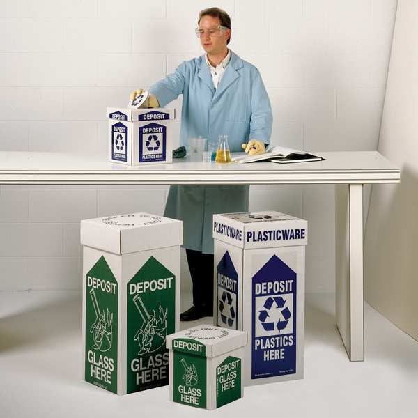 Zoro Select Glass Disposal Box, Benchtop, 8x8x10", PK6 - 4YMN7