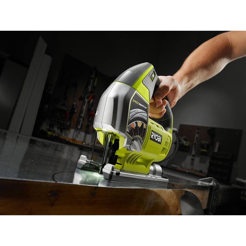 Sierra de calar orbital con cable de 6.1 amperios y velocidad variable RYOBI con tecnología SPEEDMATCH - JS651L1