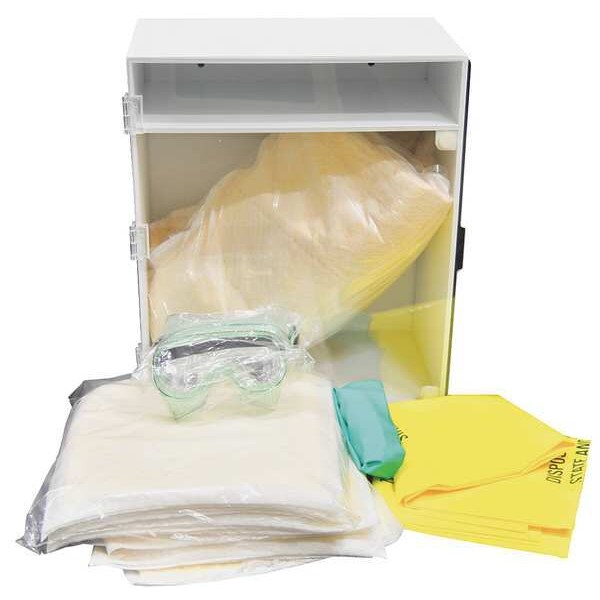 Spilfyter Spill Kit, 2 gal Volume Absorbed per Kit, 2 gal Capacity, Wall Cabinet, White, 29 - 222800