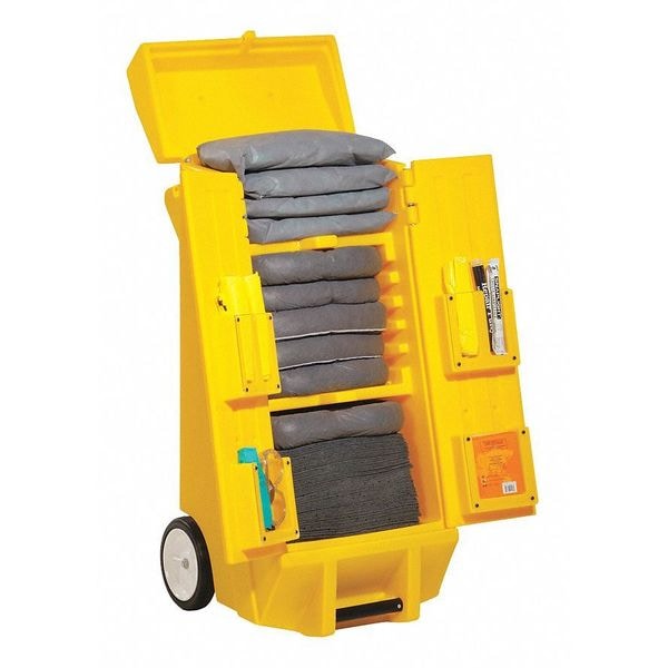 Spilltech Spill Kit, 30 gal Volume Absorbed per Kit, Not Applicable Capacity, Cart, Yellow, 28 - SPKU-KAD2