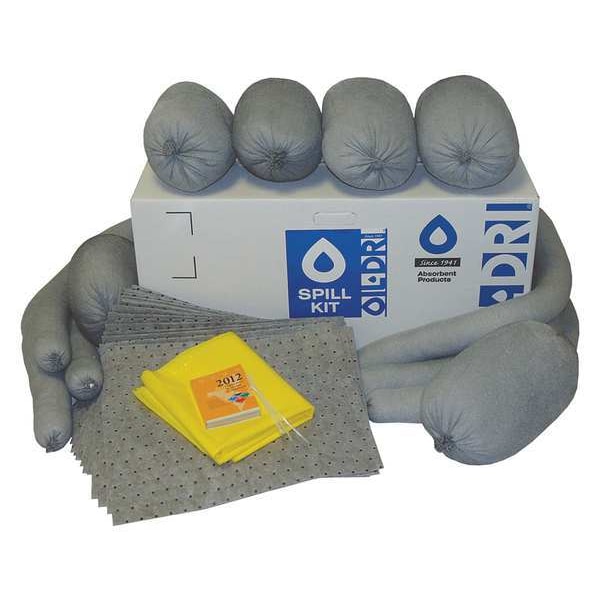 Oil-Dri Spill Kit, 26 gal Volume Absorbed per Kit, 30 gal Capacity, Box, Brown - L90930RG