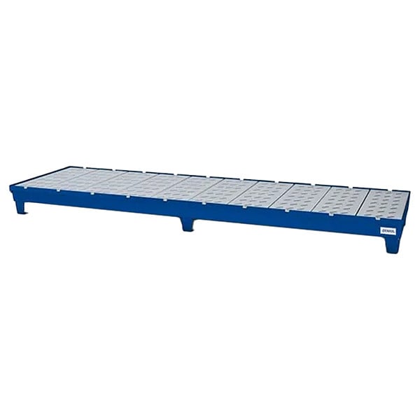 Denios Spill Pallet, 66 gal Spill Capacity, 4 Drums, 2,400 lb Load Capacity, Steel - K19-3104