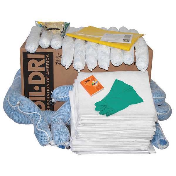 Oil-Dri Spill Kit Refill, 50 gal Volume Absorbed per Kit, Box, White - L90865R