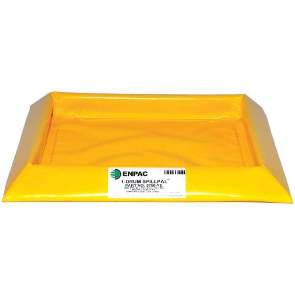 Enpac Spill Containment Tray, 8 gal Spill Capacity, 1 Drums, 2 lbs. Load Capacity, PVC Fabric - 5750-YE
