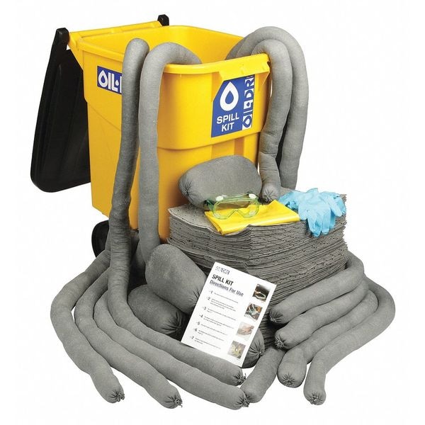 Oil-Dri Portable Spill Kit, 59 gal Volume Absorbed per Kit, 50 gal Capacity, Kaddie, Yellow - L90550